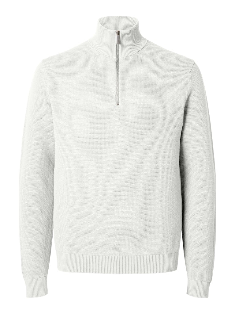 selected-miesten-neulepusero-dane-ls-knit-structure-half-zip-bright-white-1