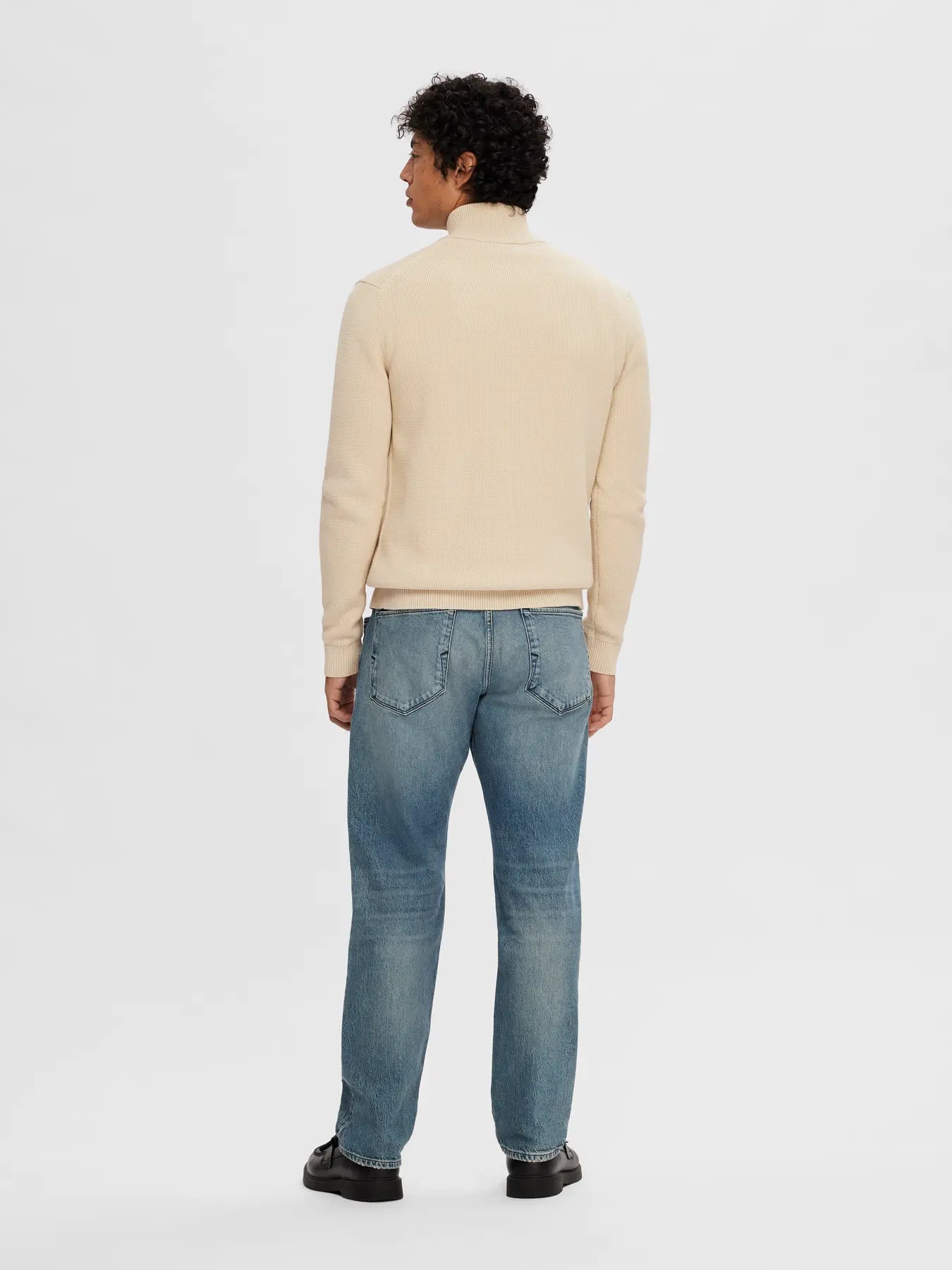 selected-miesten-neulepusero-dane-ls-knit-structure-half-zip-oatmeal-2