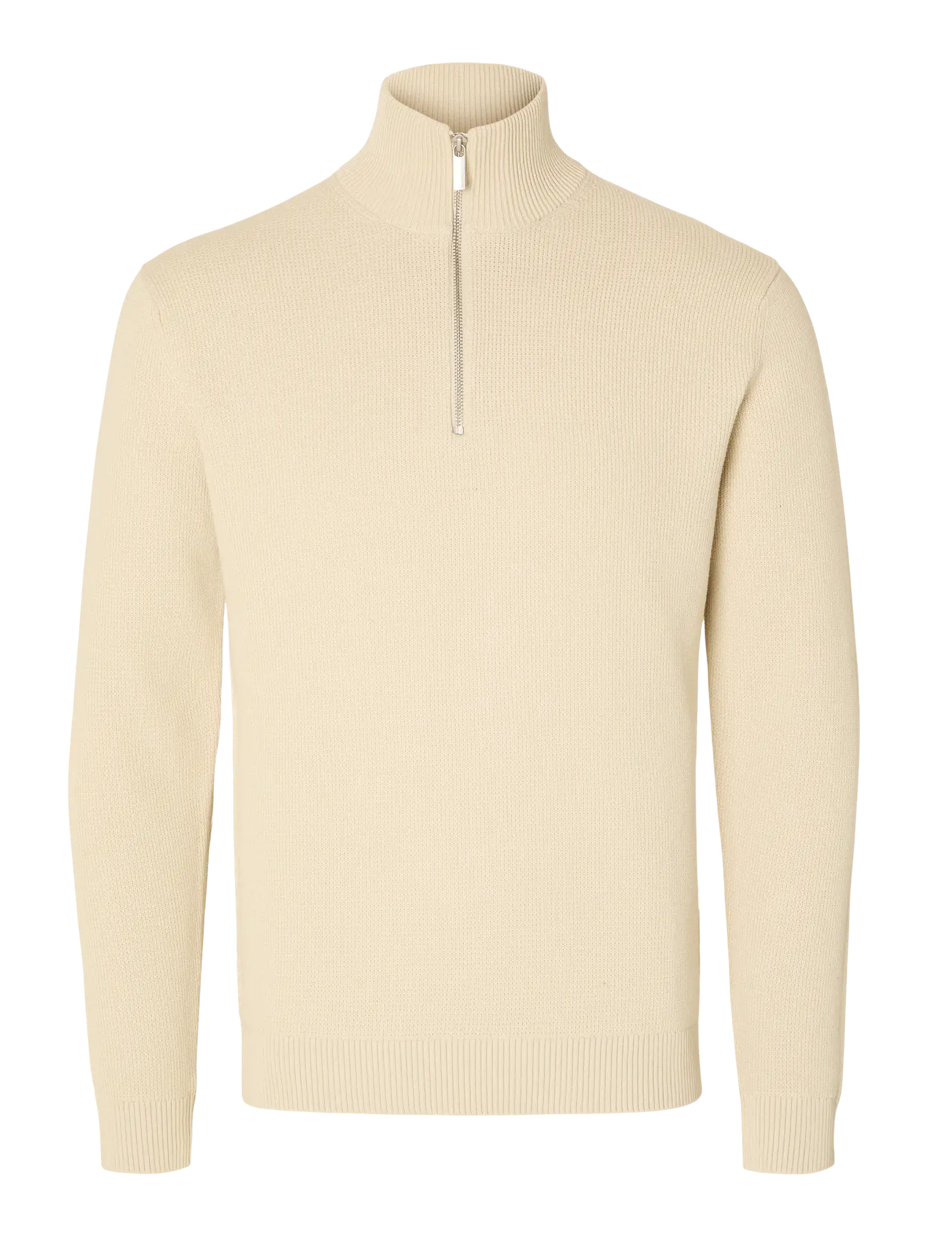 selected-miesten-neulepusero-dane-ls-knit-structure-half-zip-oatmeal-3