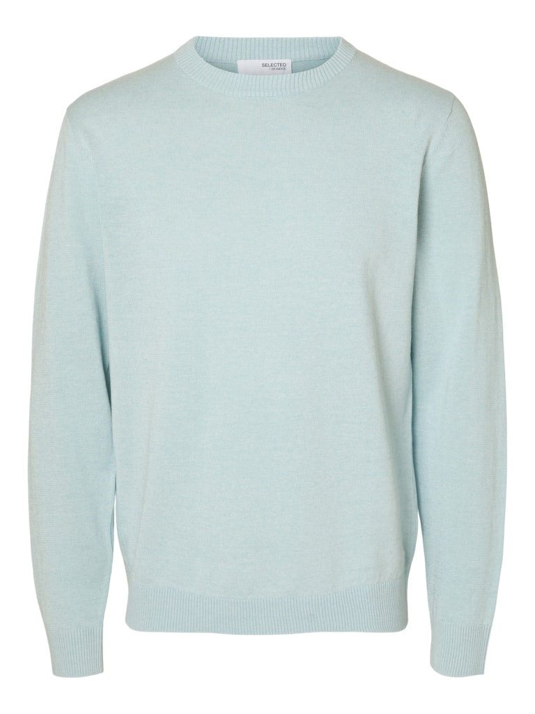 selected-miesten-neulepusero-mattis-ls-knit-sun-crew-turkoosinsininen-1