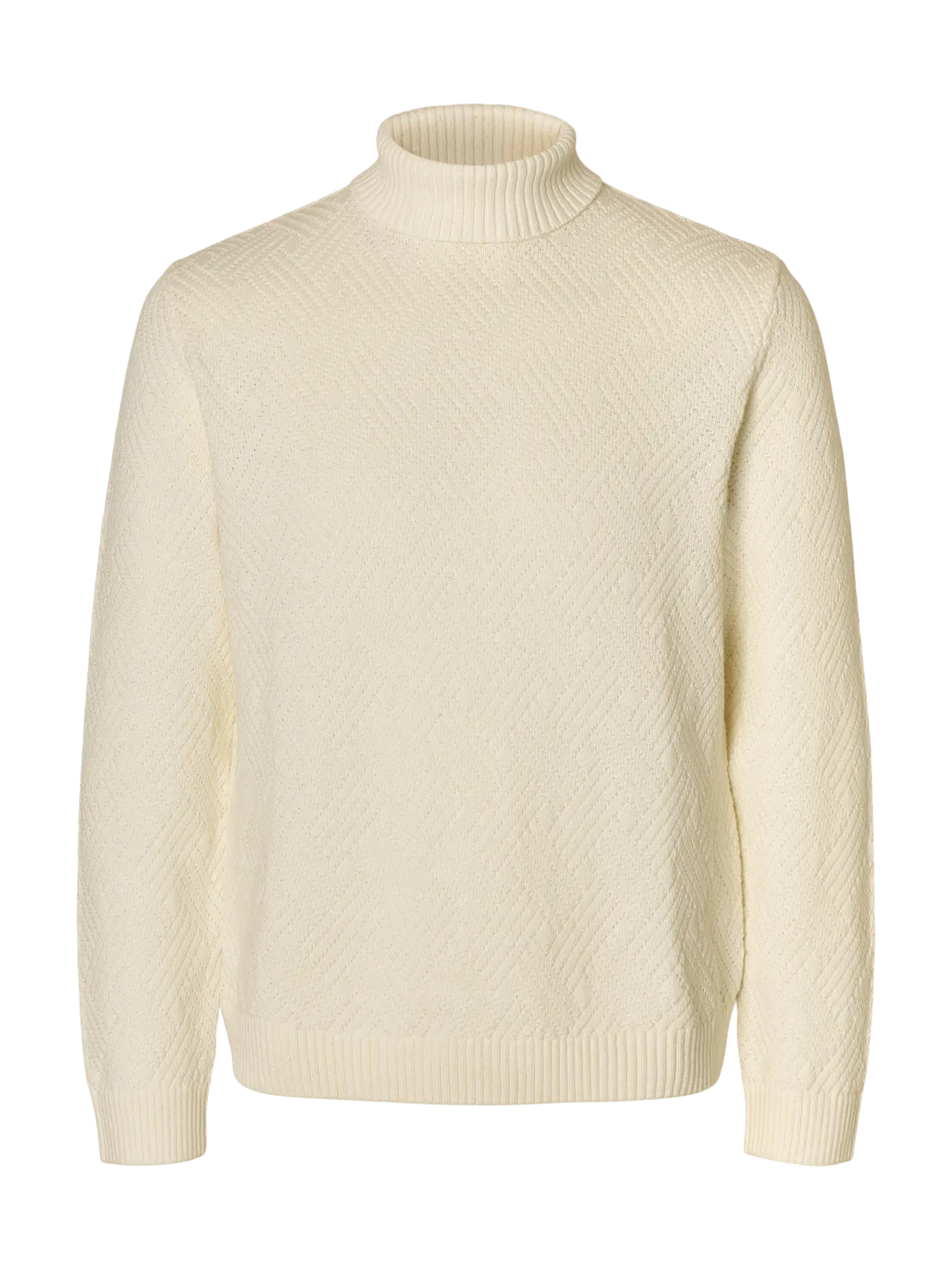 selected-miesten-neulepusero-trevor-ls-knit-structure-roll-neck-egret-3