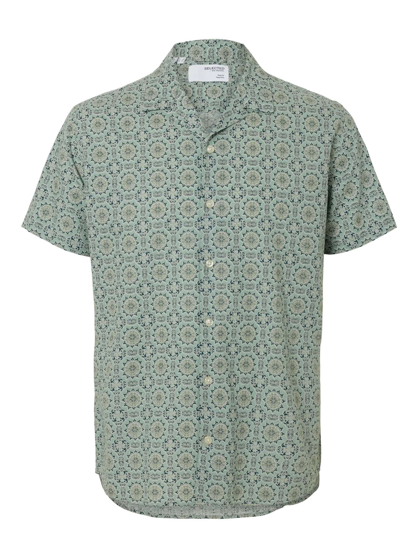 selected-miesten-paita-new-linen-shirt-resort-vihrea-kuosi-2