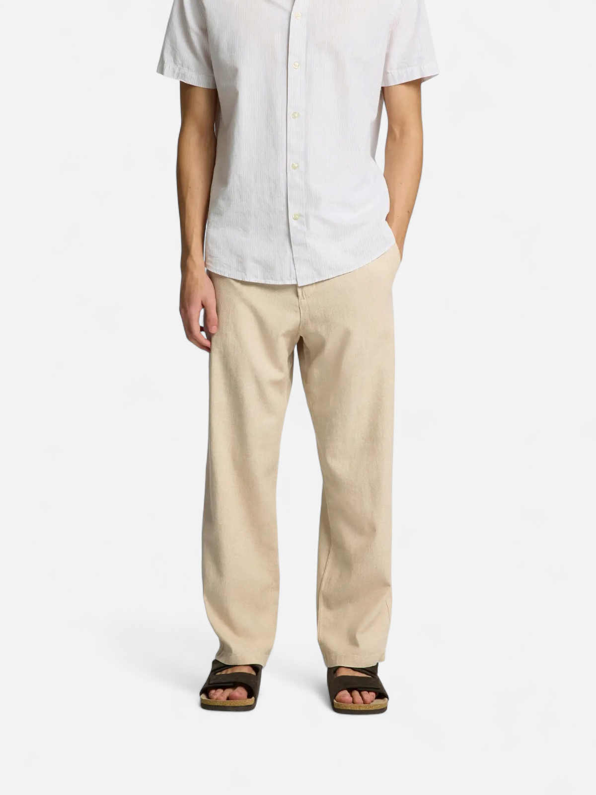 Selected miesten pellavasekoitehousut, K LOOSE BRODY LINEN PANT  Beige - Kekäle.fi
