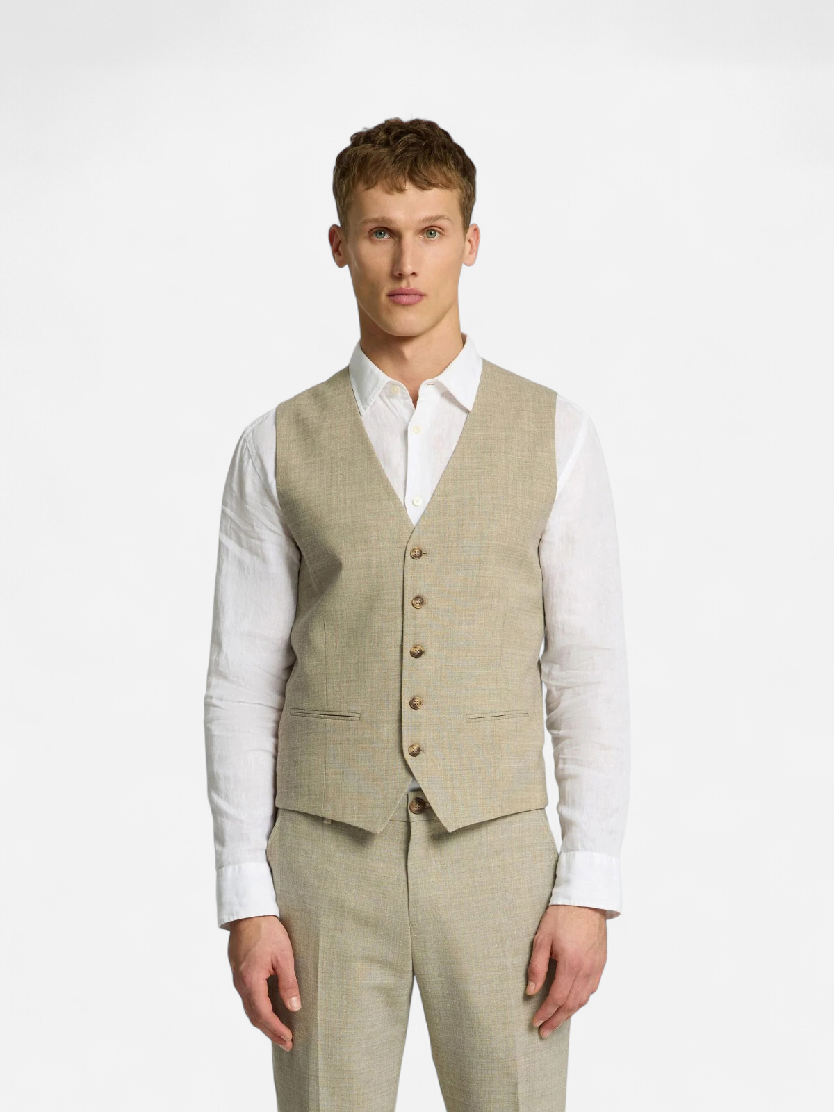 Selected miesten pukuliivi, SLIM OASIS VEST Beige - Kekäle.fi