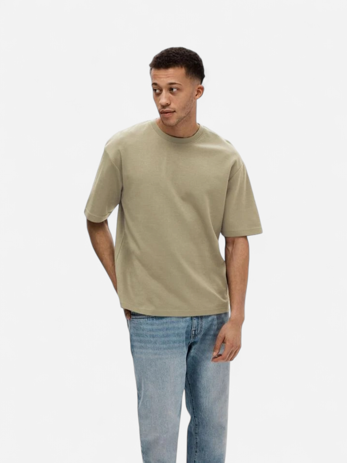 Selected miesten t-paita, LOOSE OSCAR SS O-NECK Armeijanvihreä - Kekäle.fi