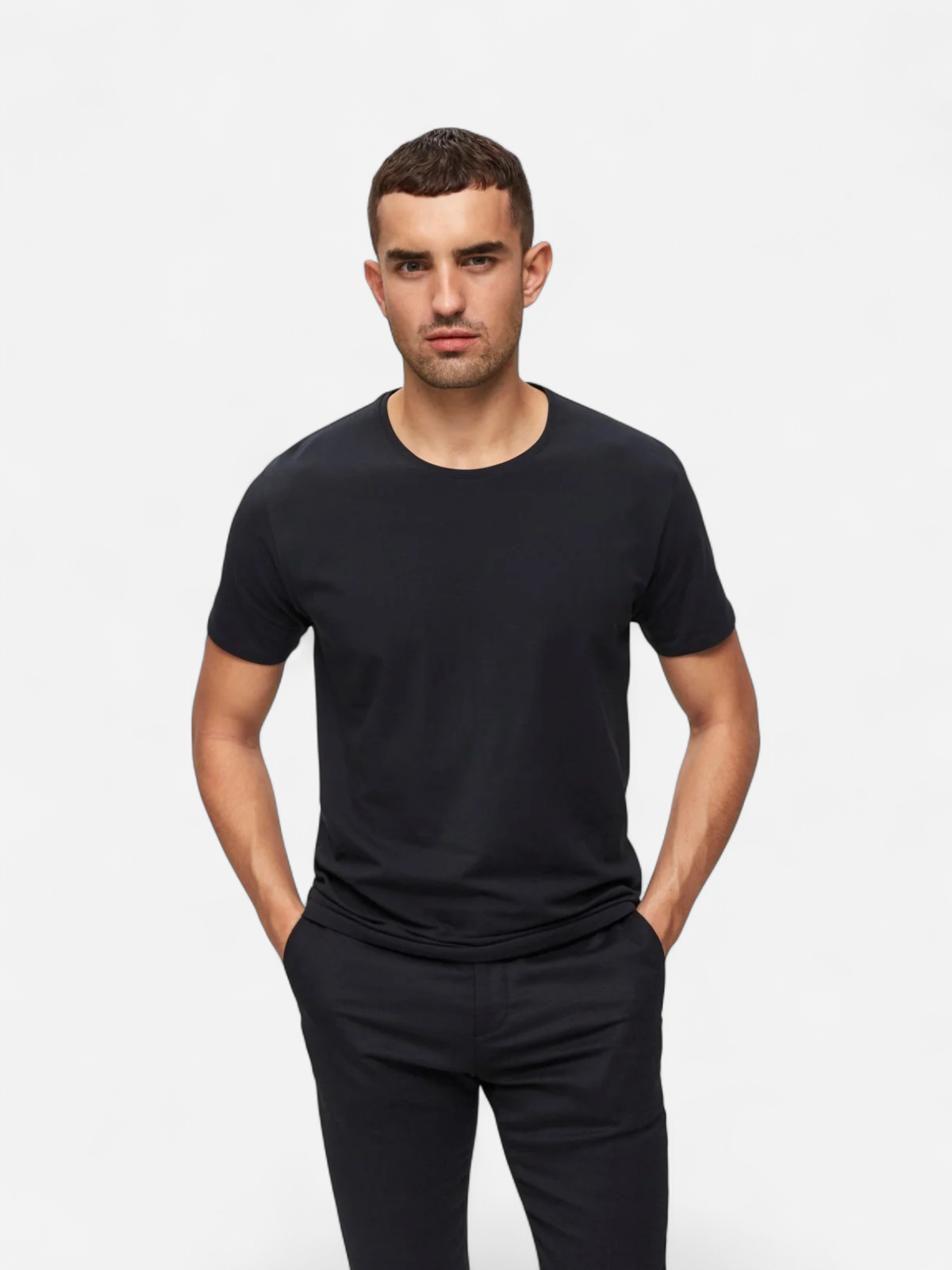 Selected Miesten T-paita, Pima Ss O-neck Musta - Kekäle.fi
