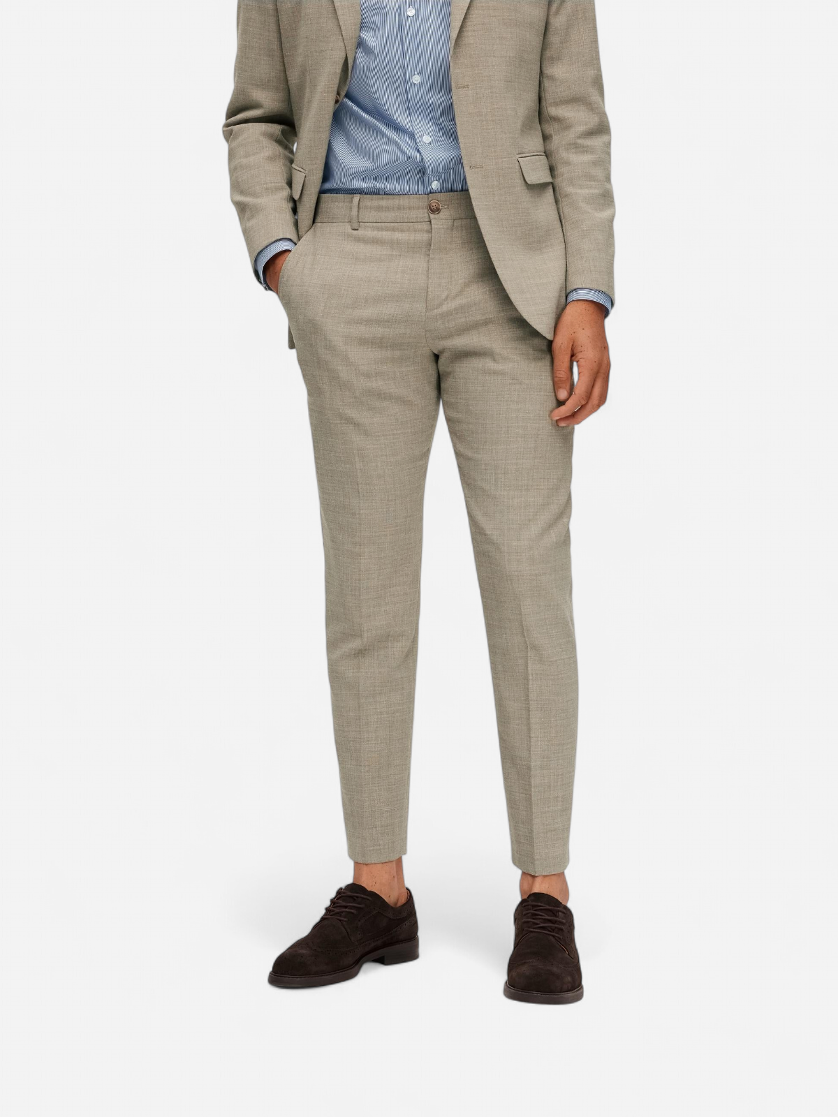 Selected pellavahousut Oasis Linen Trousers, Sand - Kekäle.fi