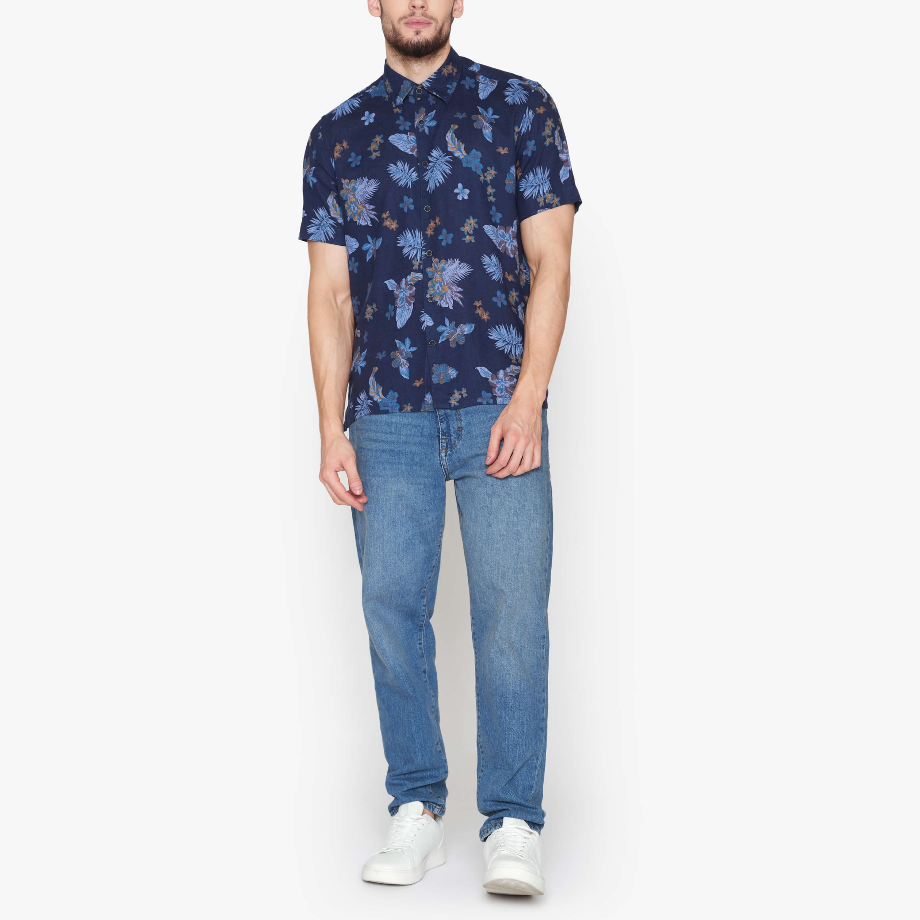 signal-miesten-pikeepaita-tramp-print-cotton-linen-sininen-kuosi-5