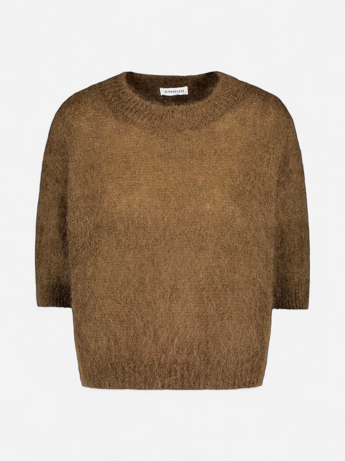 Sinnuu naisten neulepusero Bloom Mohairneule SS, tummanruskea - Kekäle.fi