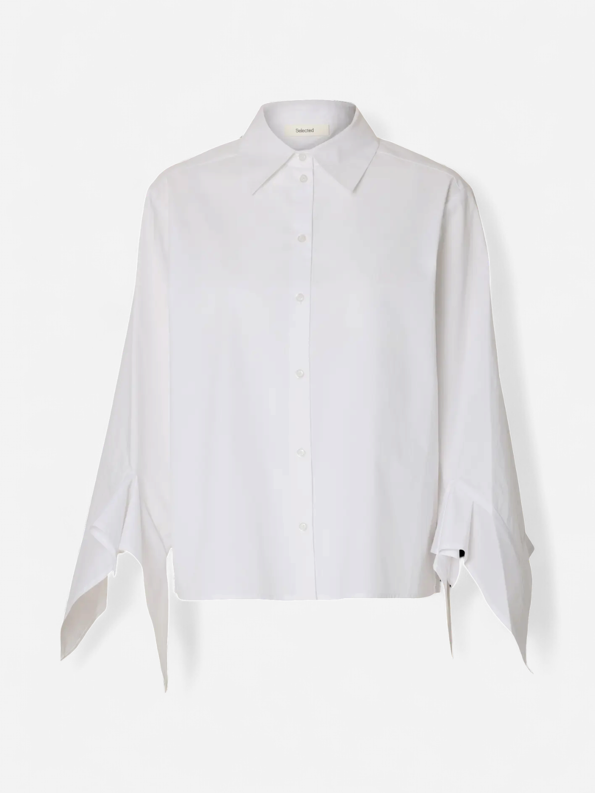 Selected Femme naisten paitapusero SLFDELIA Relaxed Flounce Shirt B, valkoinen - Kekäle.fi