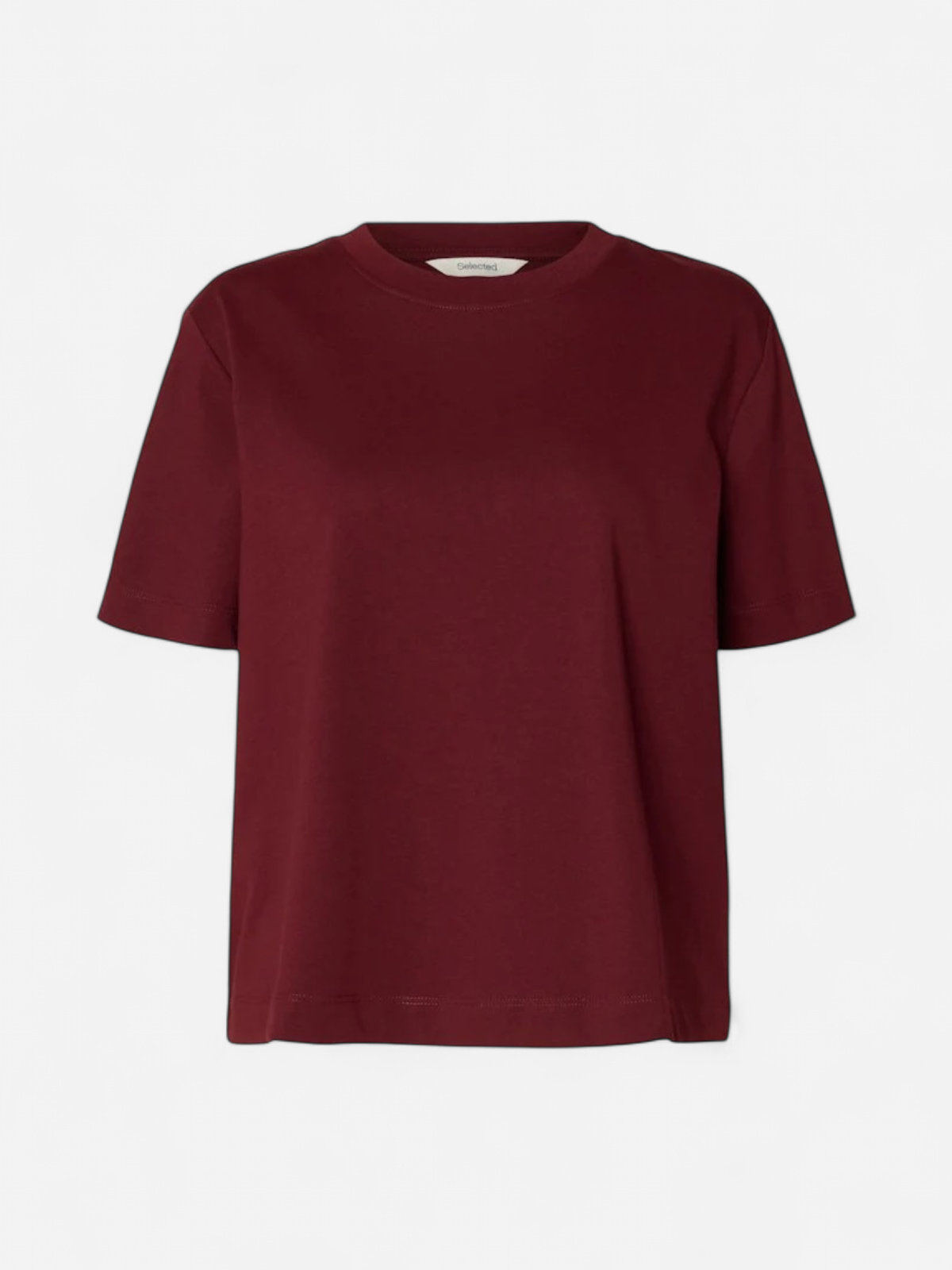 Selected Femme Naisten T-Paita, SLFESSENTIAL SS BOXY TEE NOOS, Tawny Port - Kekäle.fi