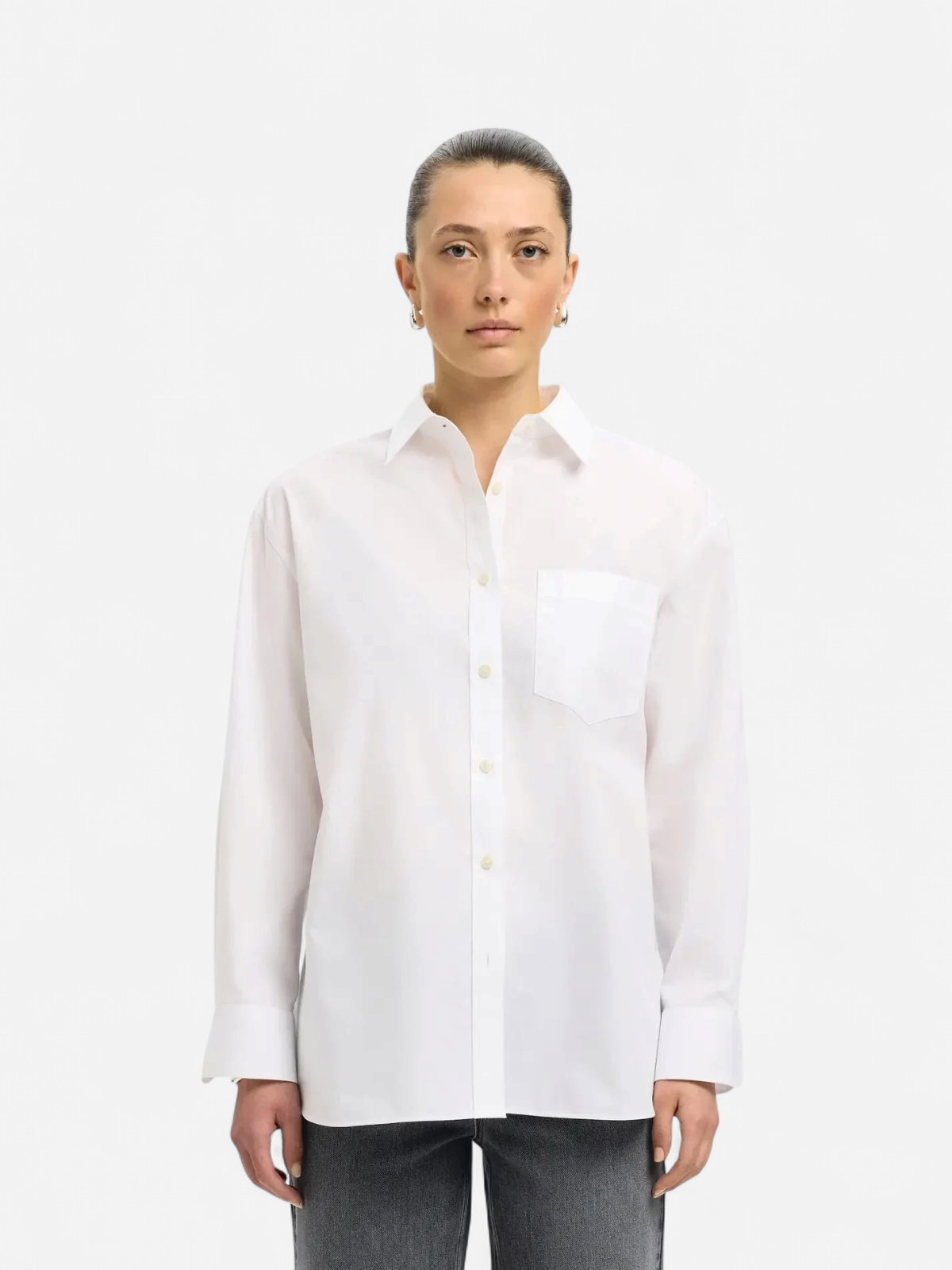 Selected Femme naisten paitapusero SLFESTER LS OVERSIZE SHIRT NOOS, valkoinen - Kekäle.fi