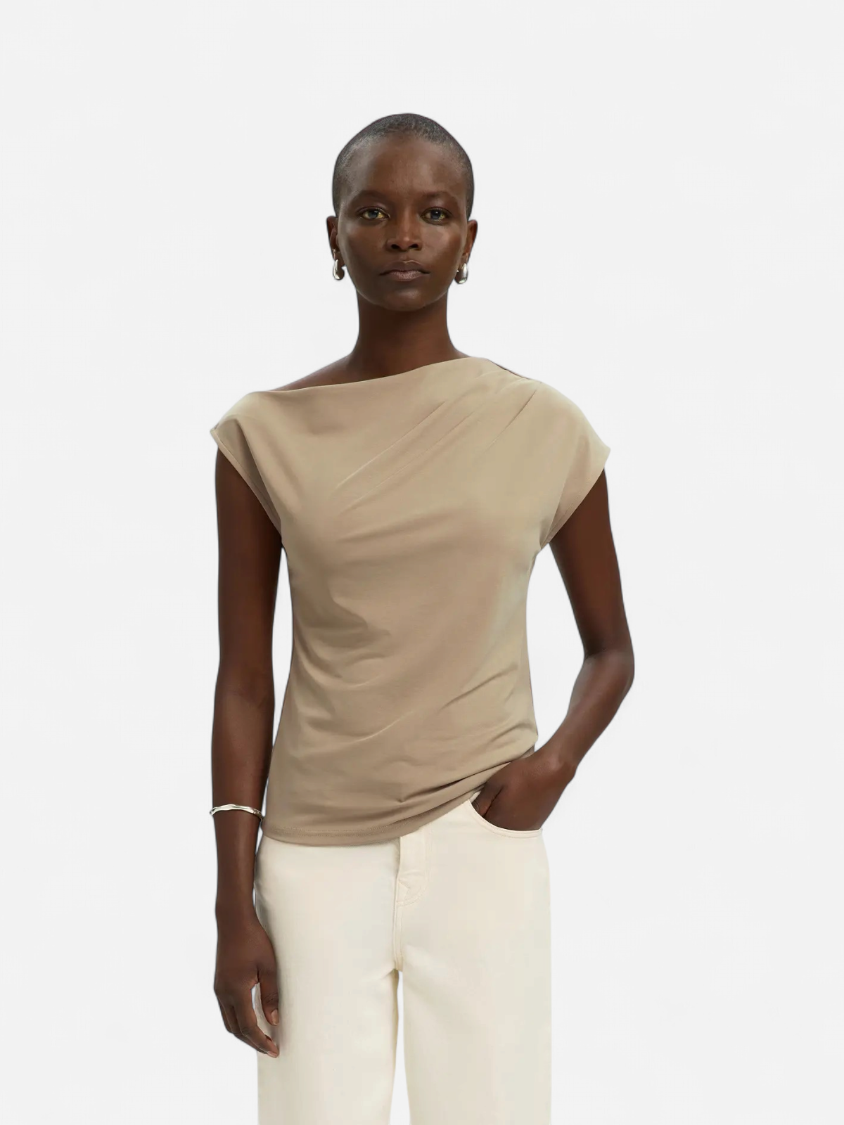 Selected Femme naisten toppi SLFMOLLY SS Top, Weathered Teak - Kekäle.fi