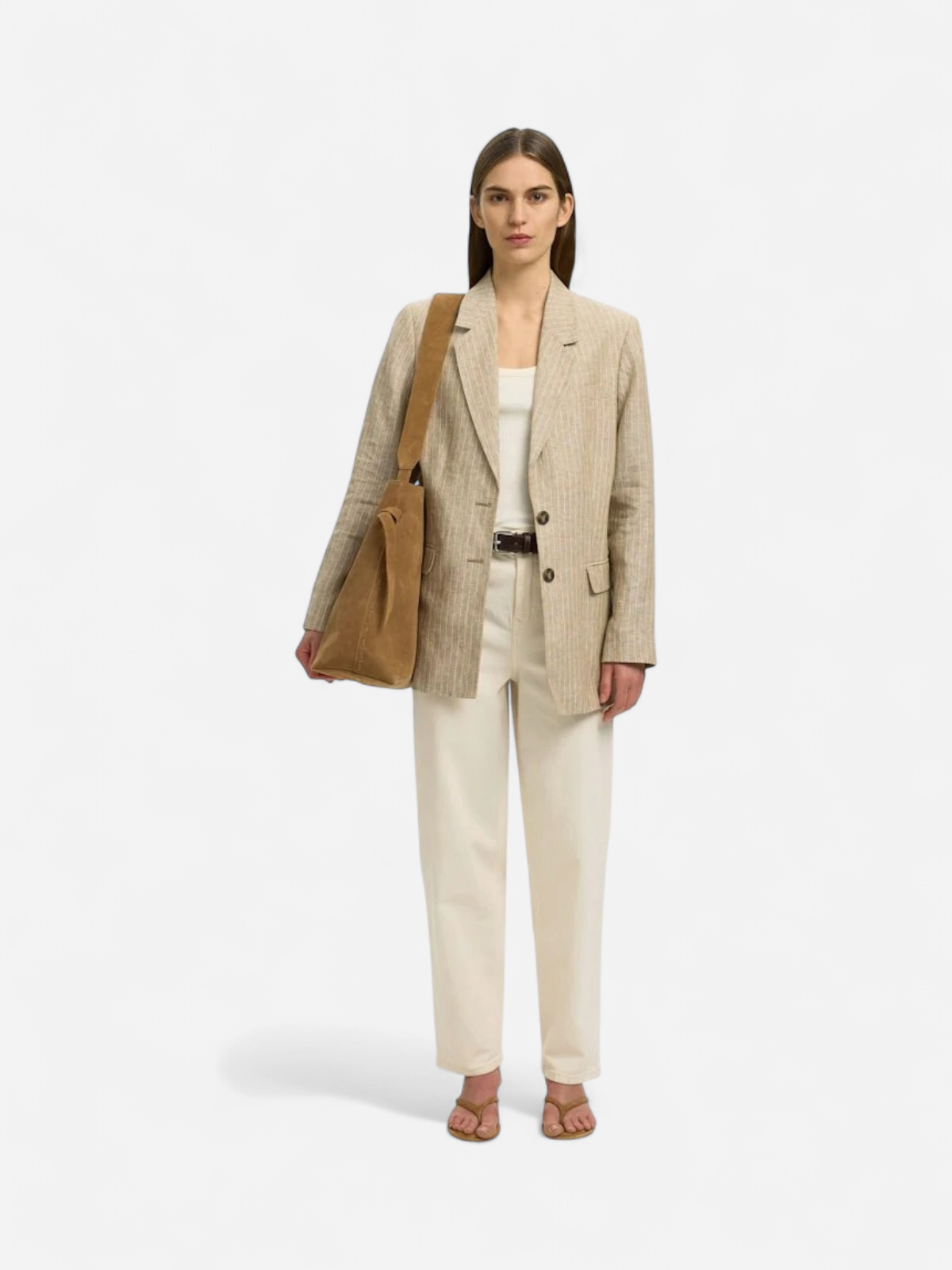 Selected Femme naisten laukku SLFStella Large Suede Bag, Tan - Kekäle.fi
