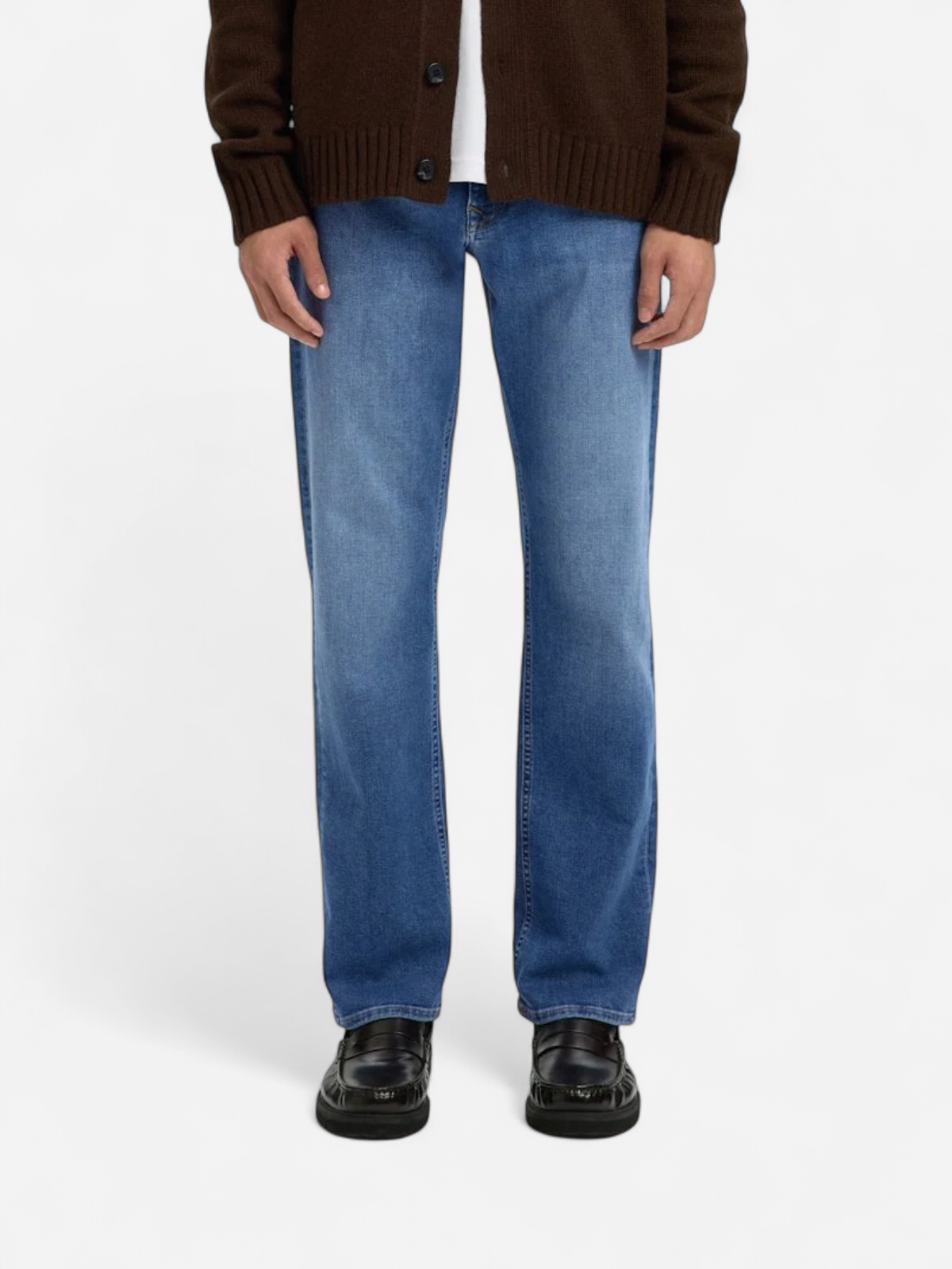 Selected miesten farkut SLH196-STRAIGHT CLEO FLEX MB 616 JNS NOS, Medium Blue Denim - Kekäle.fi