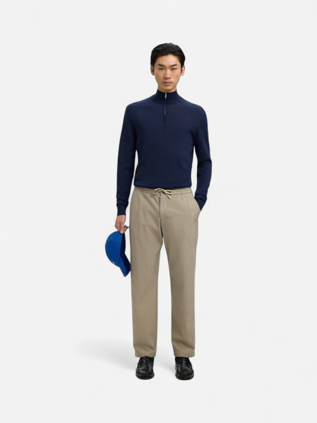 Selected miesten housut SLH196-Straight Robert String Pant, Sand - Kekäle.fi