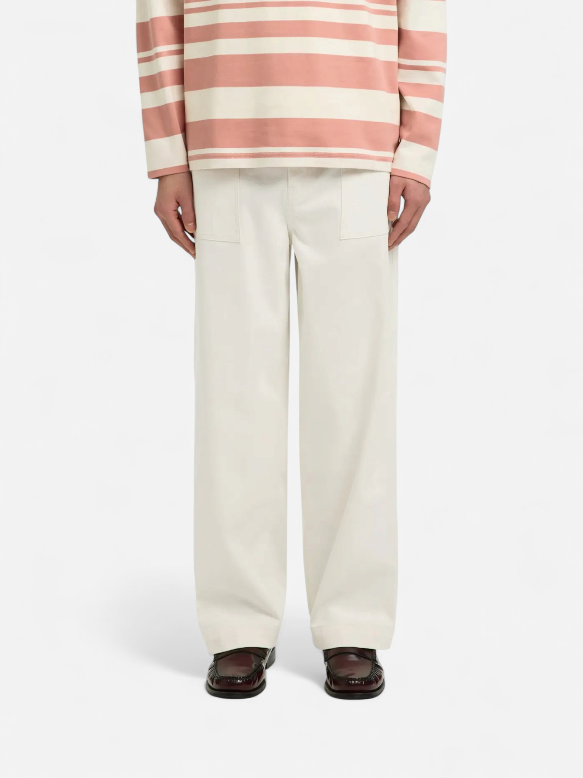 Selected miesten housut 260 Wide-Leg Hotel Amour, Egret - Kekäle.fi