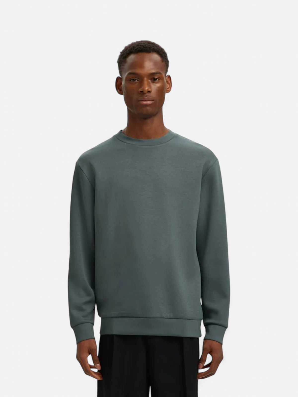 Selected miesten collegepaita MANUEL SOFT CREW NECK, Balsam Green - Kekäle.fi