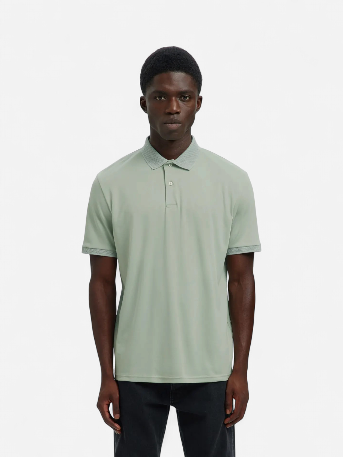 Selected miesten pikeepaita SLHFAVE Button Ss Polo Noos, Aqua Gray - Kekäle.fi