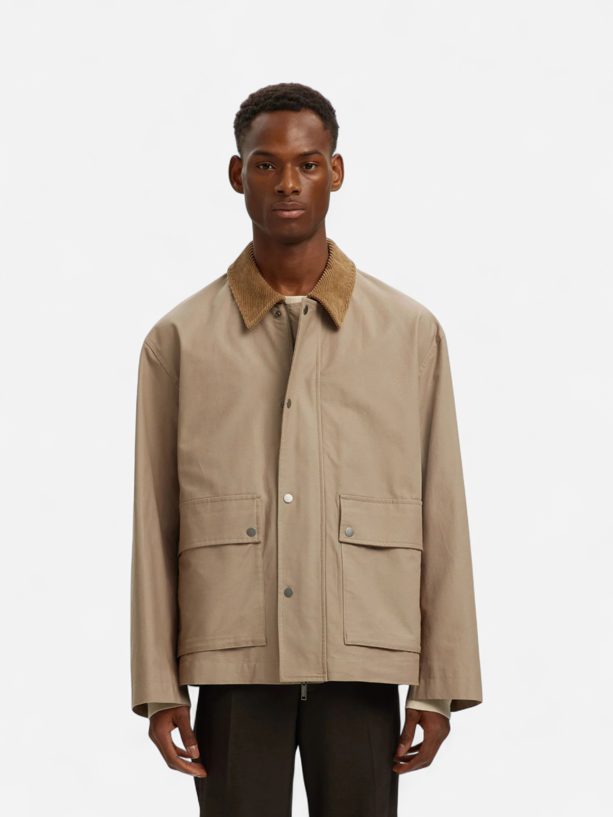 Selected miesten takki SLHKYLE Cotton JKT, Weathered Teak - Kekäle.fi