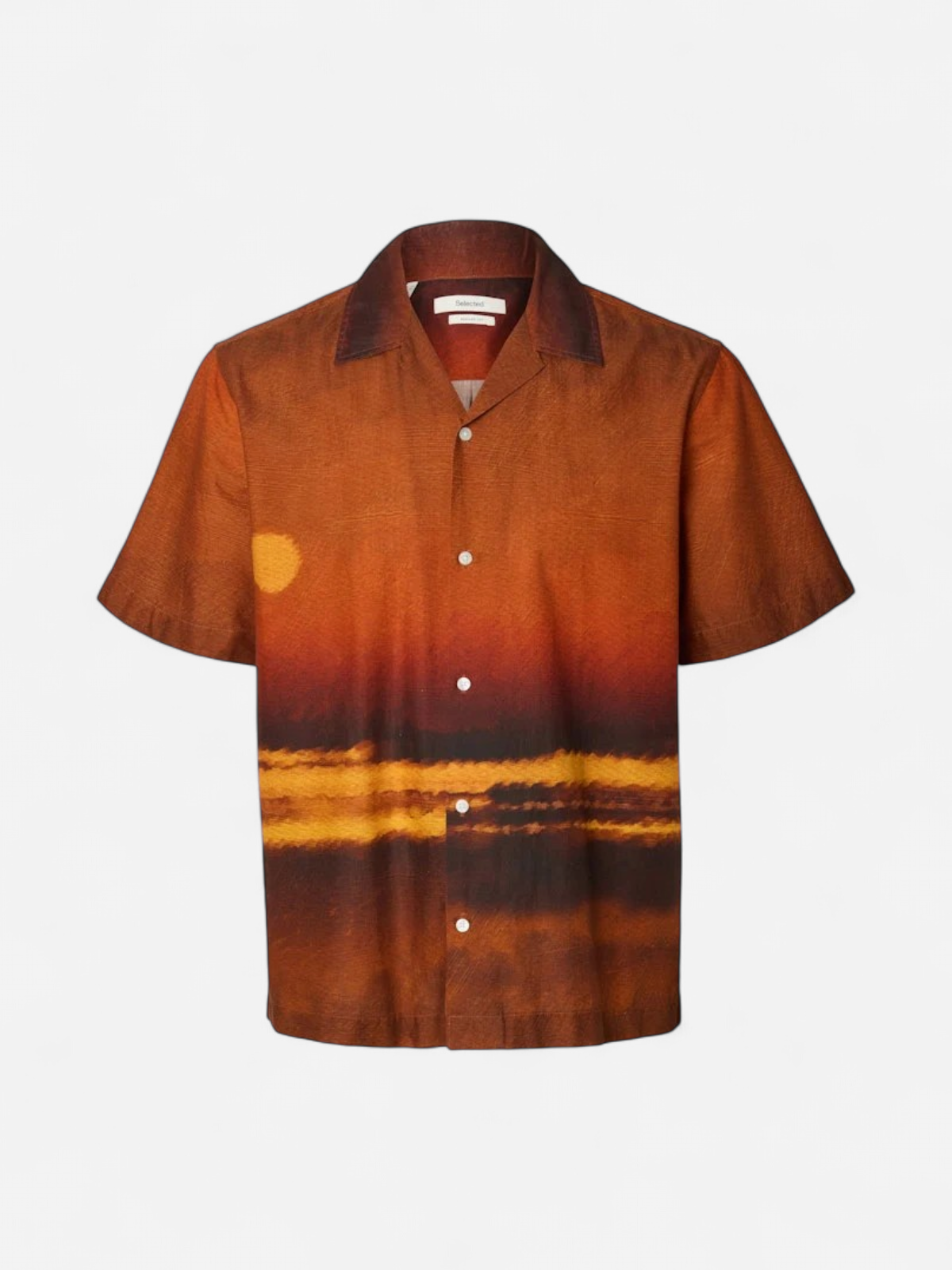SLHREGKELSO SUNSET SS SHIRT Cherry Mahogany Sunset - Kekäle.fi