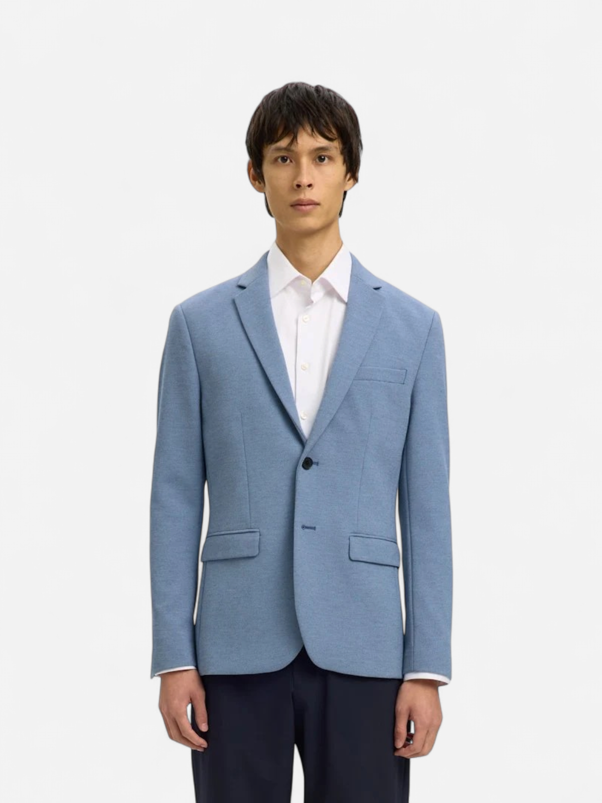 Selected Miesten Bleiseri Slim Aitor Jersey Blazer, vaaleansininen - Kekäle.fi