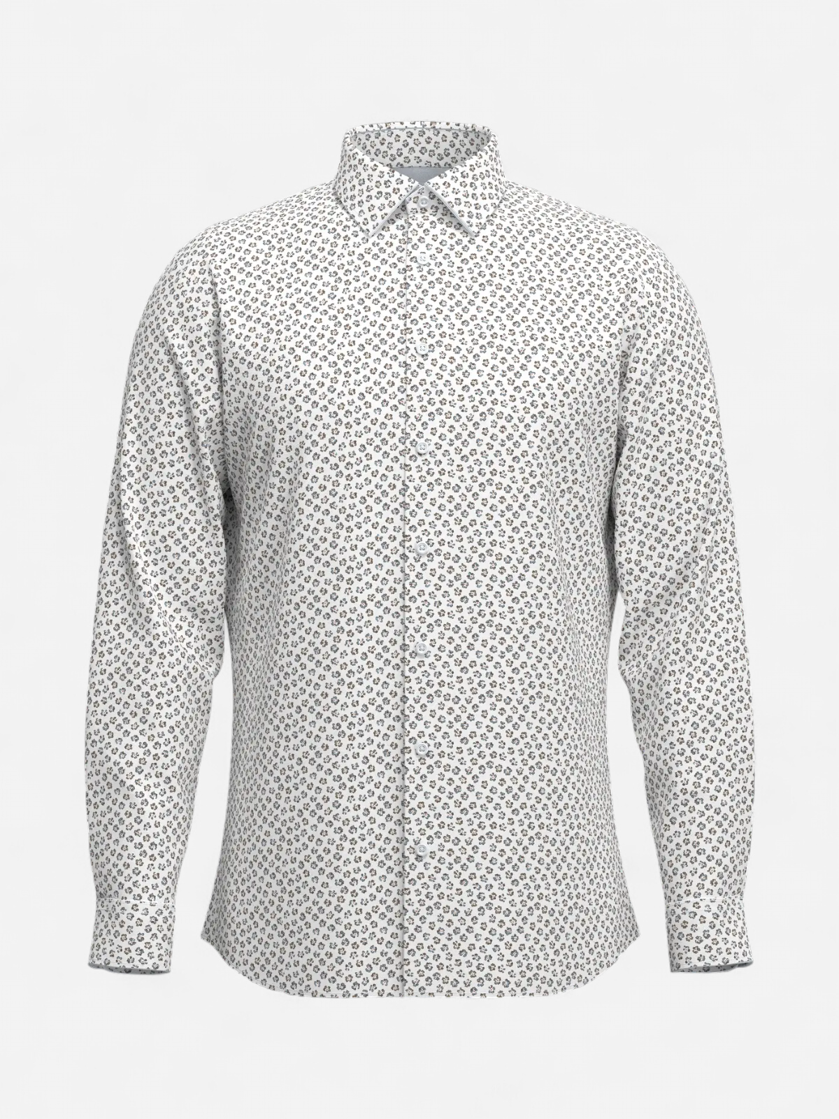 Selected kauluspaita SLHSLIM-Performance Shirt  LS AOP, Bright White Multi D - Kekäle.fi