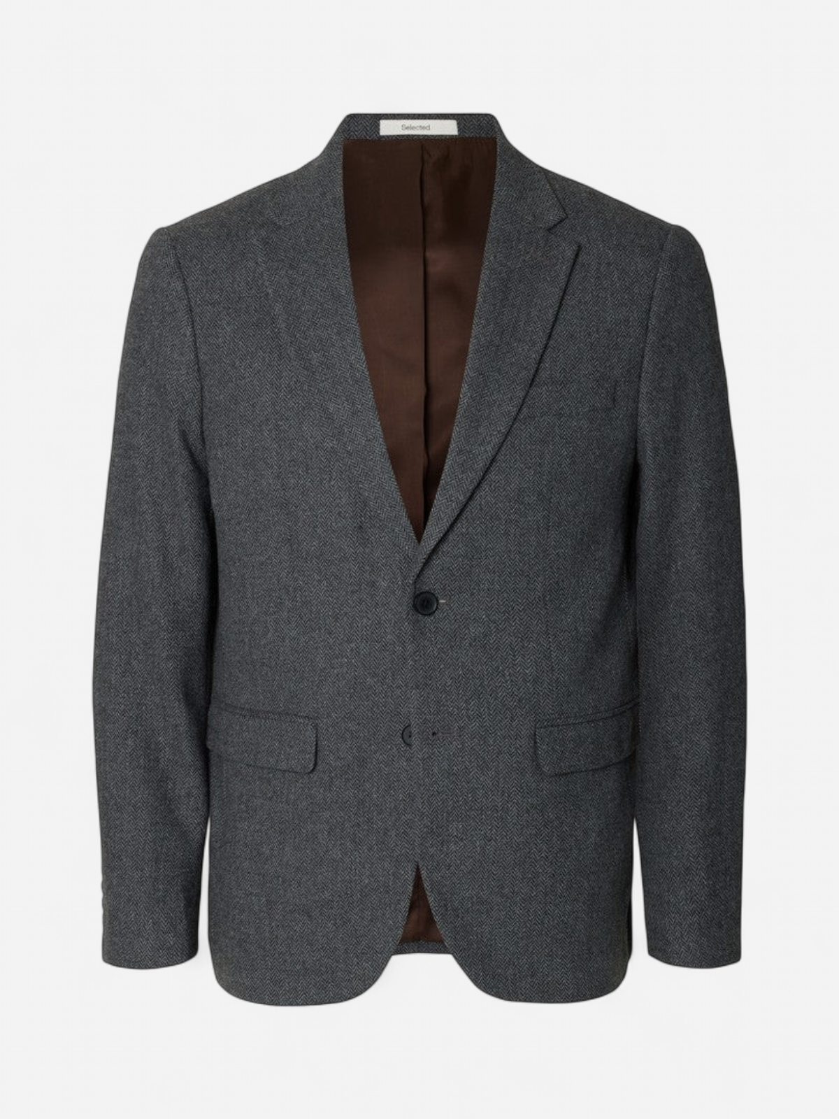 Selected miesten bleiseri Slim Reed Wool, Dark Grey Melange - Kekäle.fi