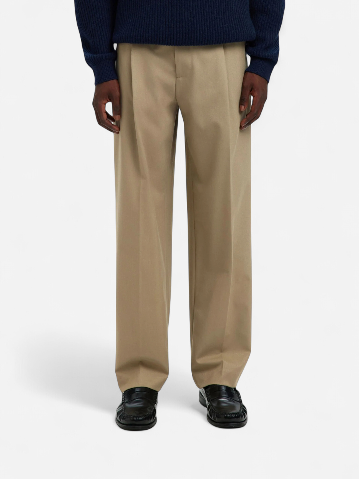 Selected miesten housut SLM220-LOOSE Finn Flex Pants, greige - Kekäle.fi