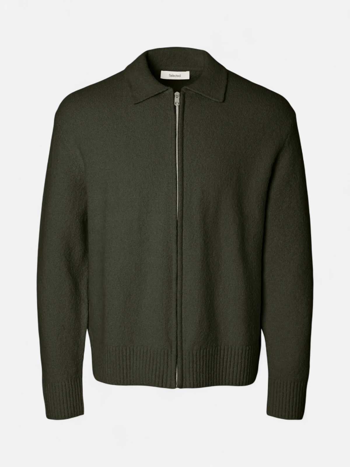 SLMALEX LS KNIT ZIP CARDIGAN Forest Night - Kekäle.fi