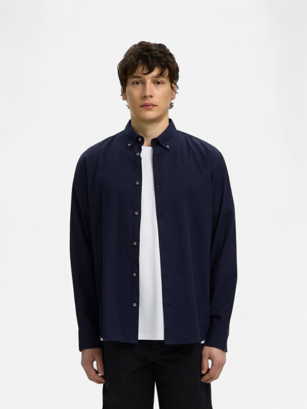 SLMREGCOLE JAY MELANGE LS SHIRT Sky Captain Melange - Kekäle.fi