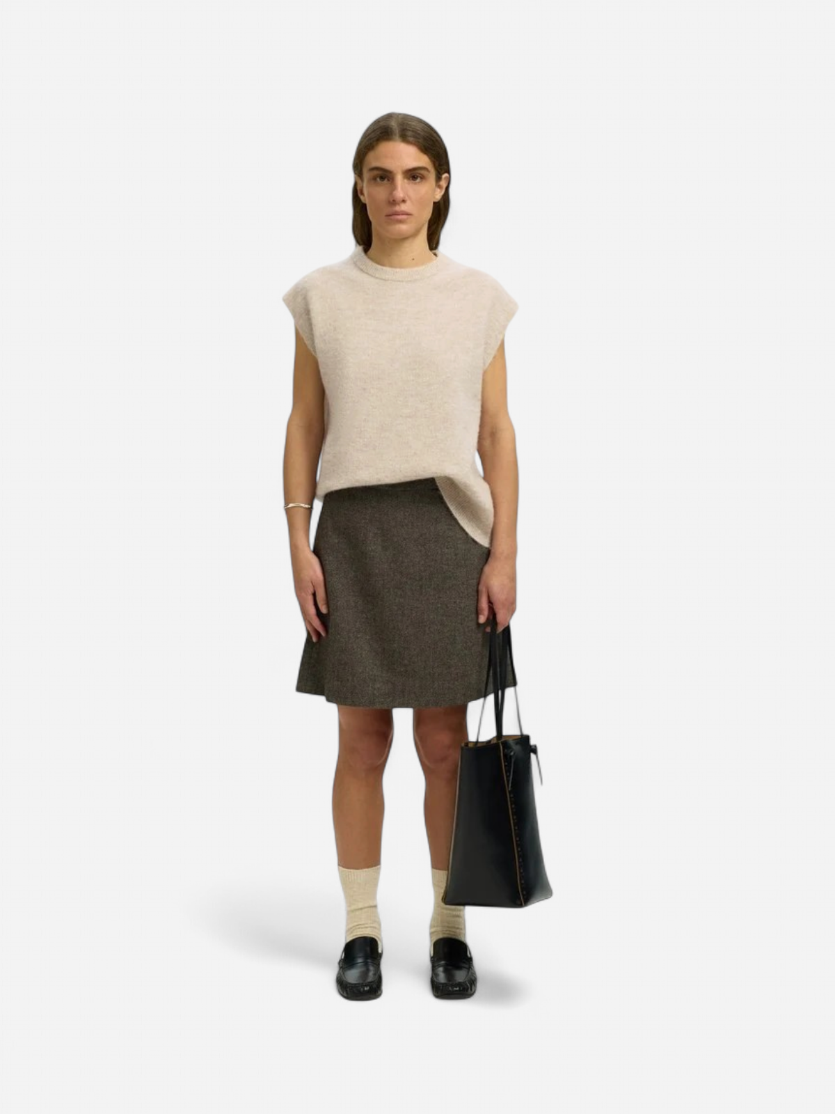SLWLULU SL KNIT VEST NOOS Birch MELANGE - Kekäle.fi