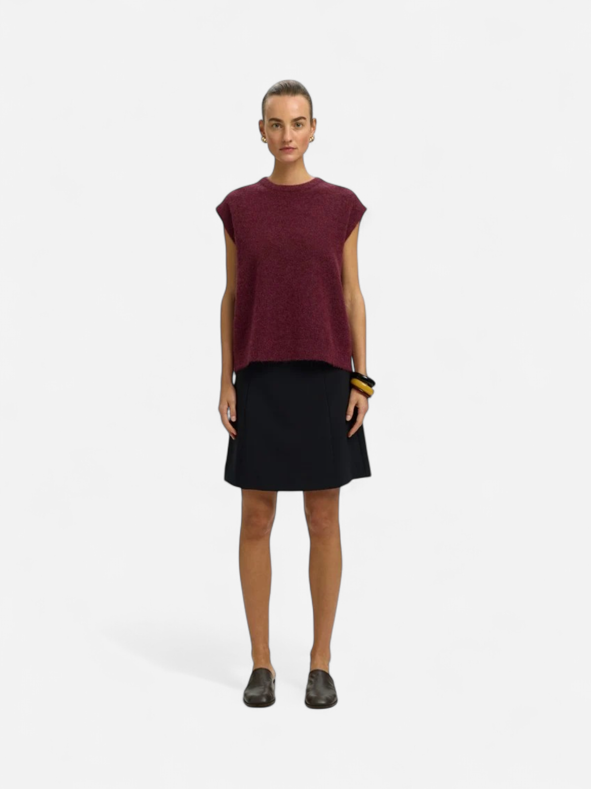 SLWLULU SL KNIT VEST NOOS Tawny Port MELANGE - Kekäle.fi