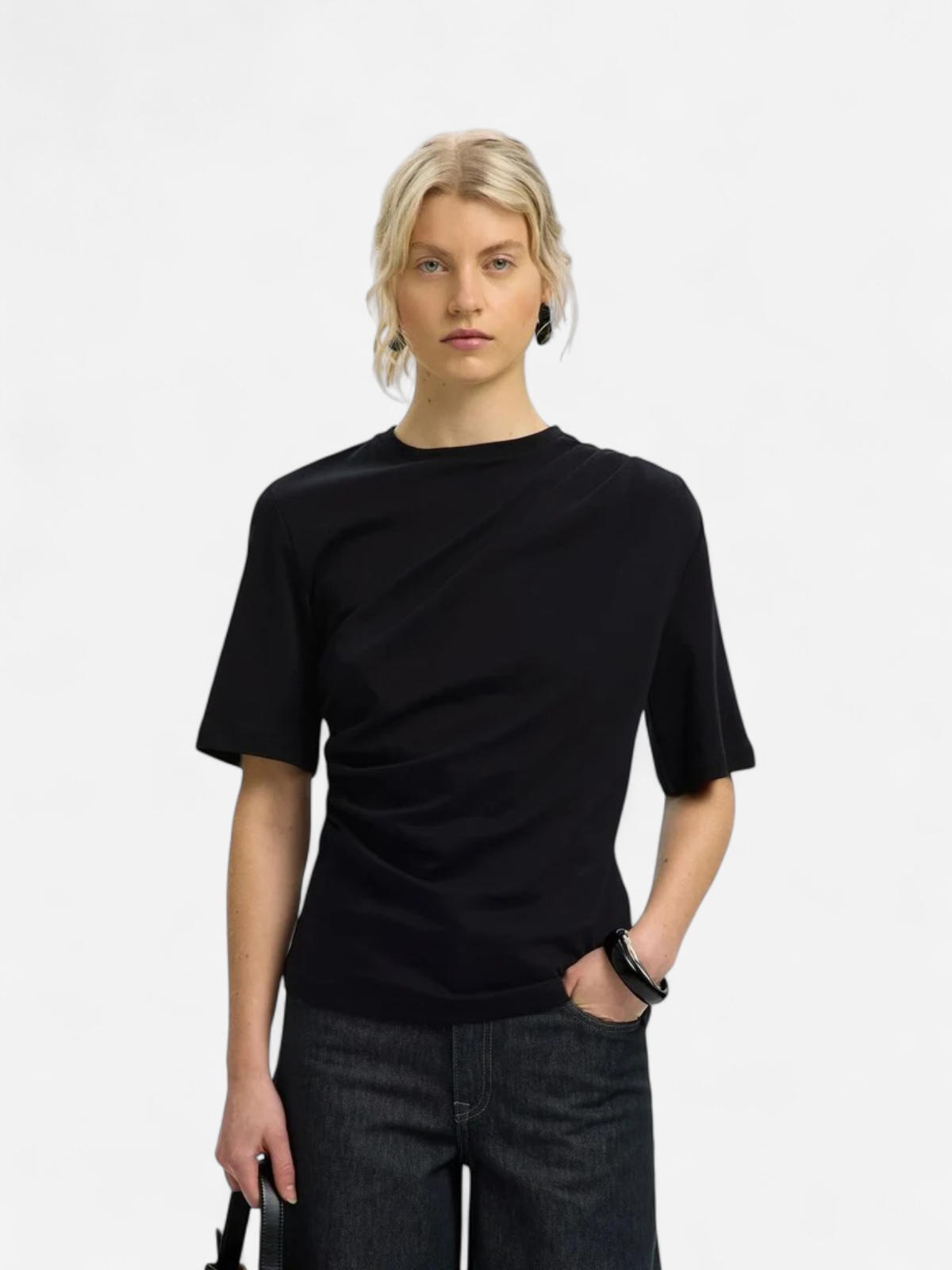SLWOLINE LIGHT TWIST TEE Black - Kekäle.fi