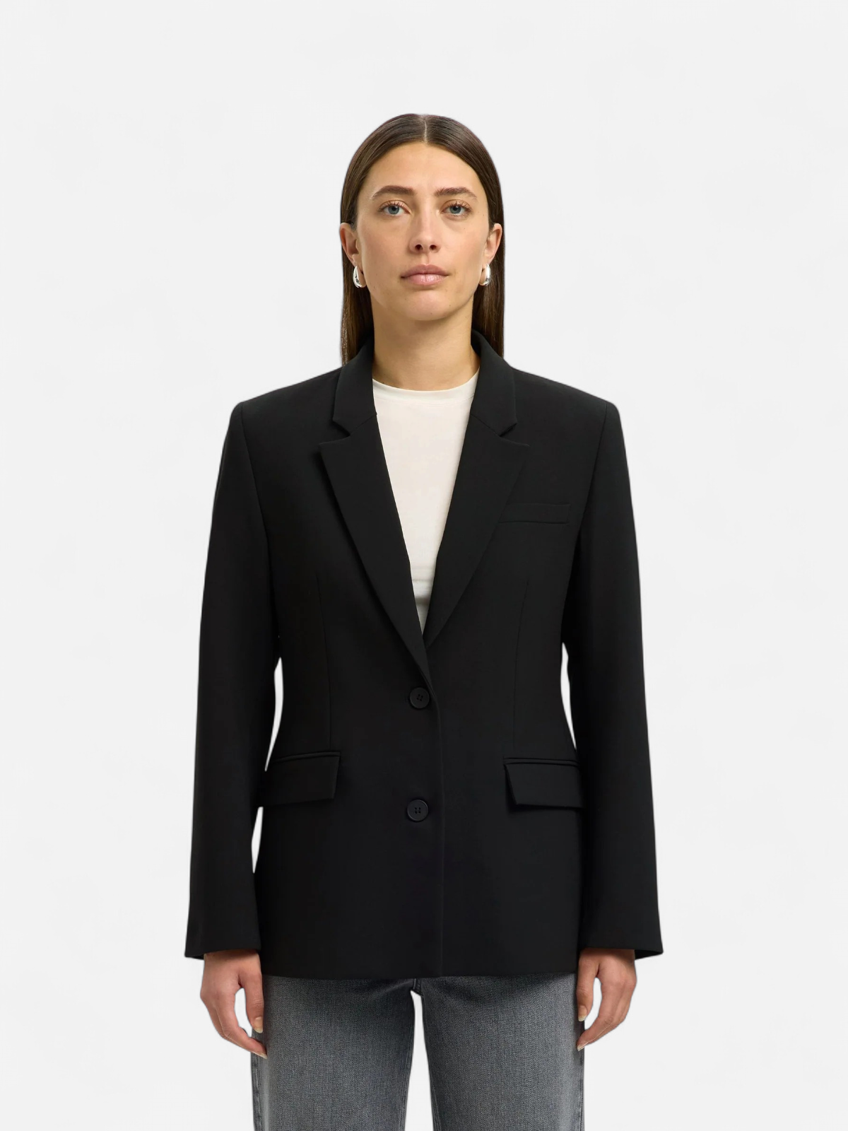 Selected Femme naisten bleiseri Classic Single-Breasted Blazer, musta - Kekäle.fi