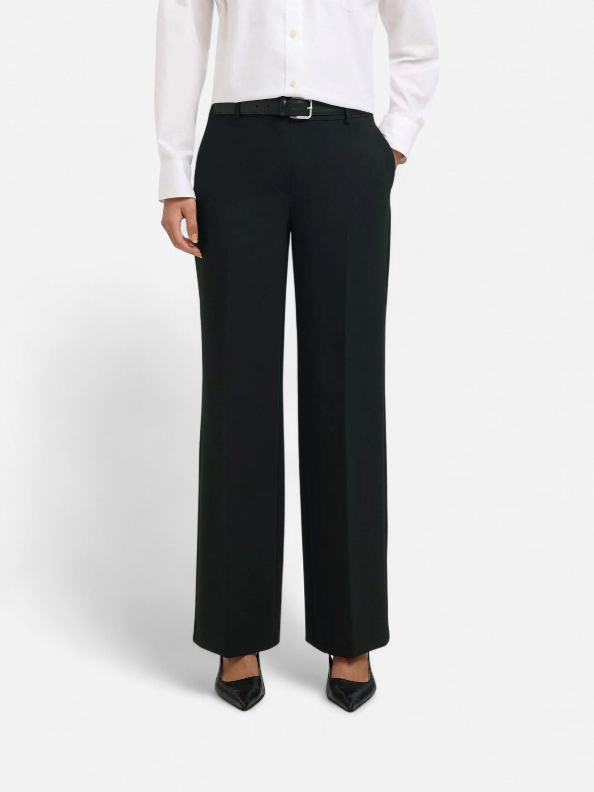 Selected Femme naisten housut SLWRITA MW Wide Pant, musta - Kekäle.fi