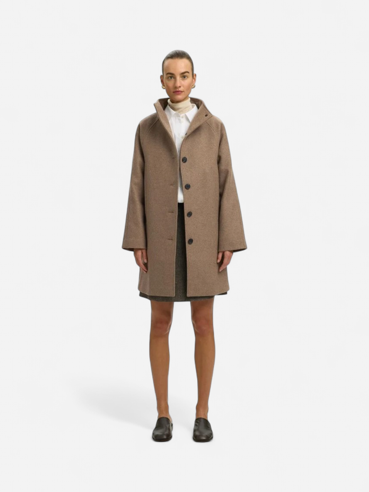 SLWZIA-VINNI WOOL BLEND COAT NOOS Fallen Rock MELANGE - Kekäle.fi