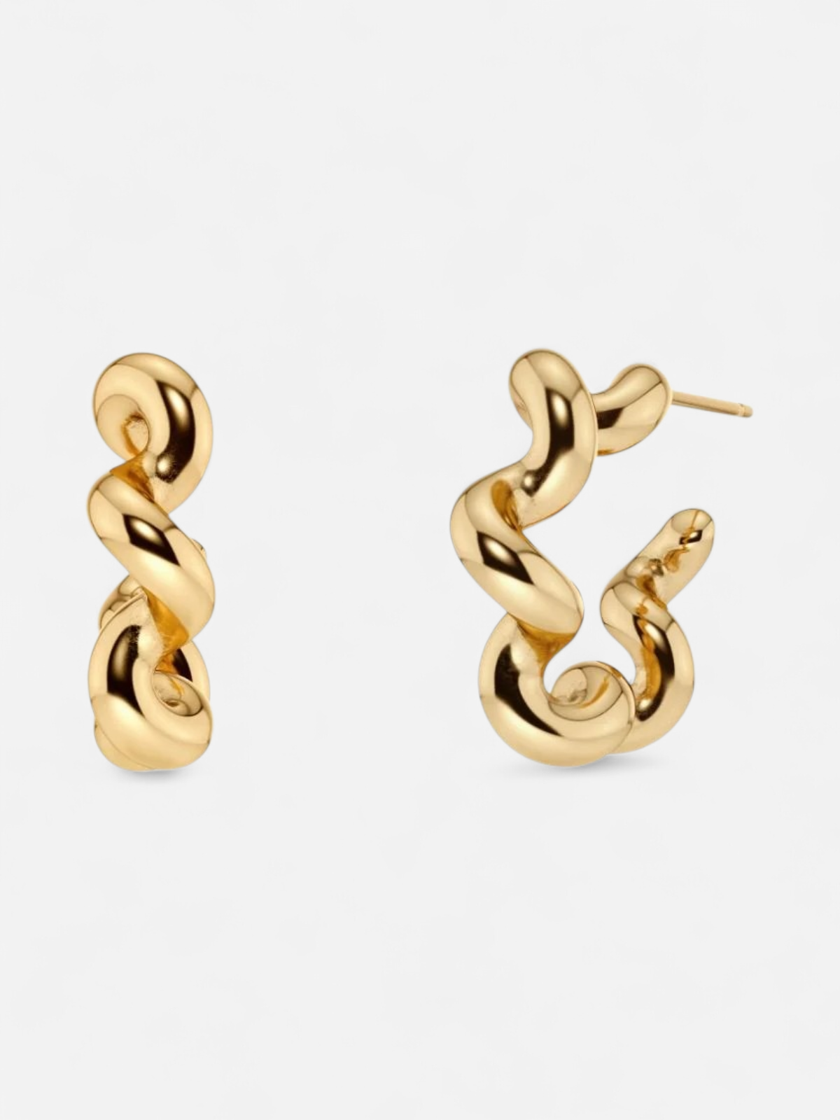 Edblad naisten korvakorut Spiral Hoops L Gold, Gold pleated - Kekäle.fi