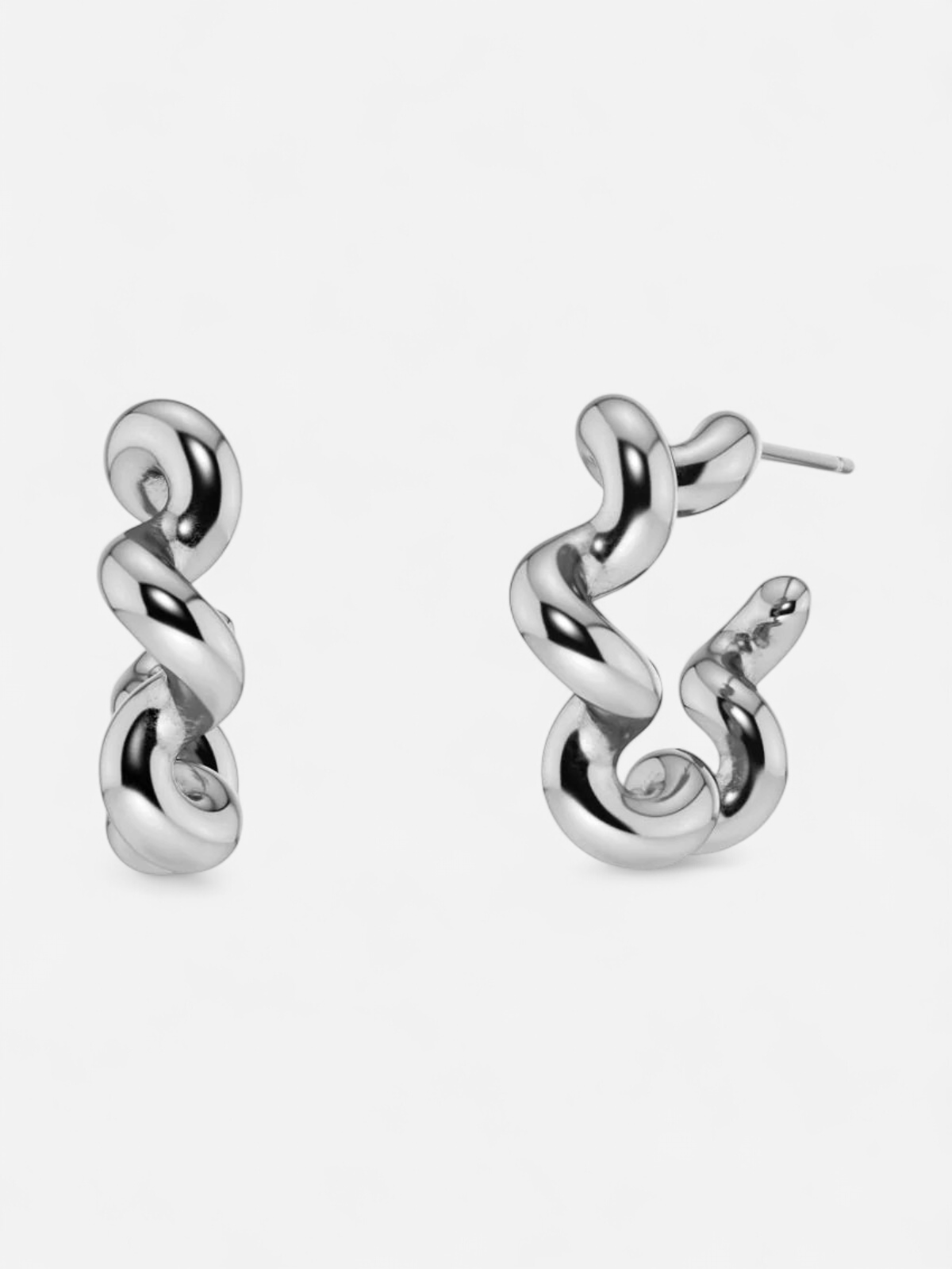 Edblad naisten korvakorut Spiral Hoops L, Stainless steel - Kekäle.fi