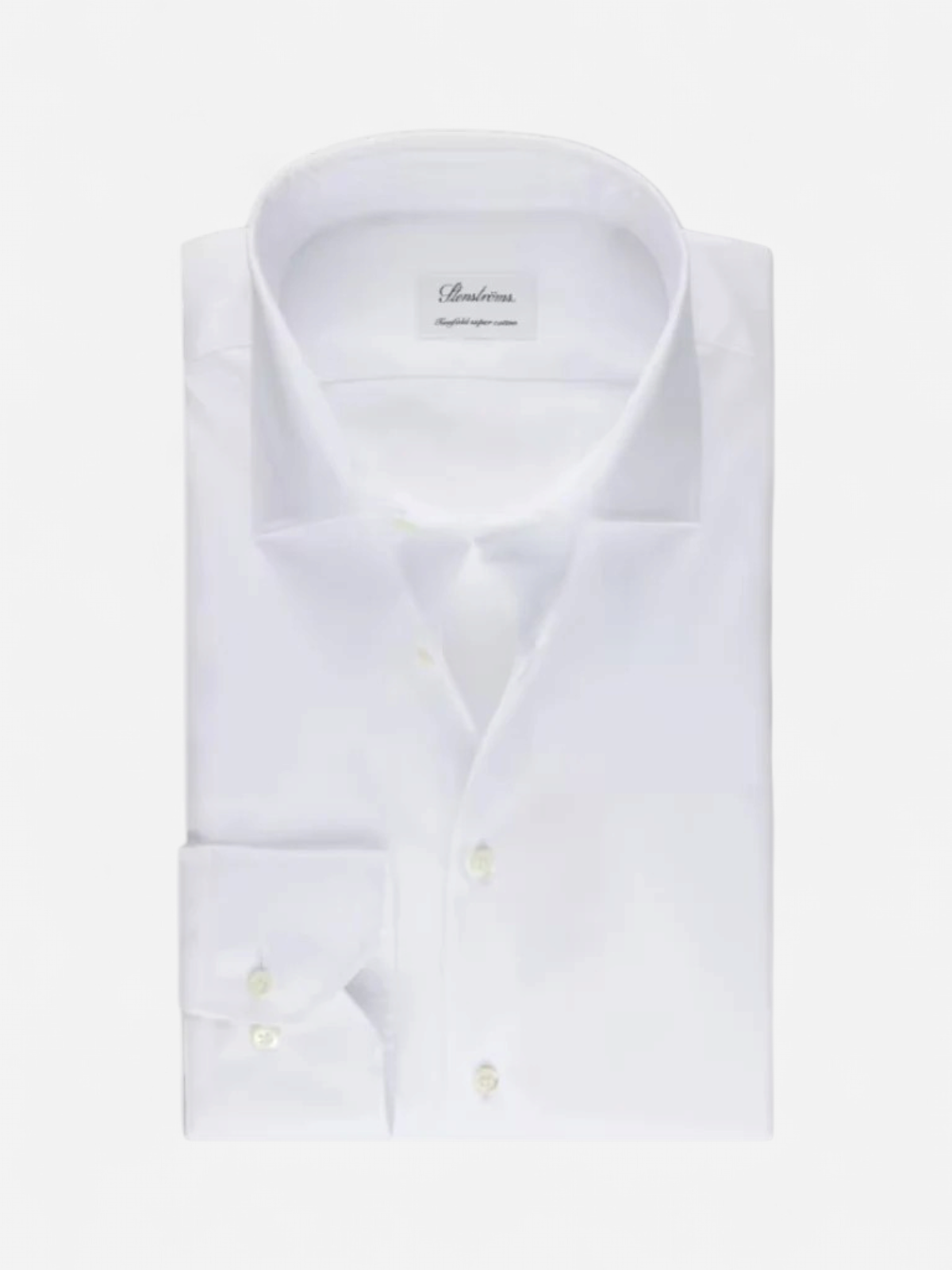 Stenströms Miesten Kauluspaita, SLIM LINE TWO FOLD SUPER COTTON SHIRT Valkoinen - Kekäle.fi
