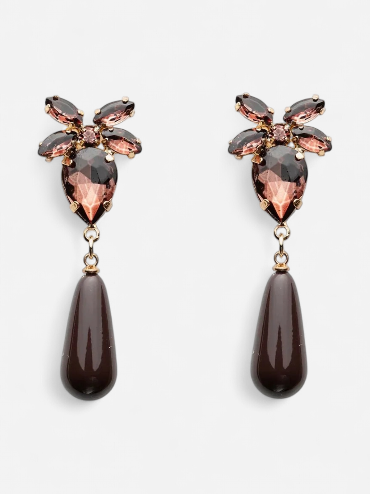 Bow 19 korvakorut STONE DROP EARRINGS, tummanruskea - Kekäle.fi