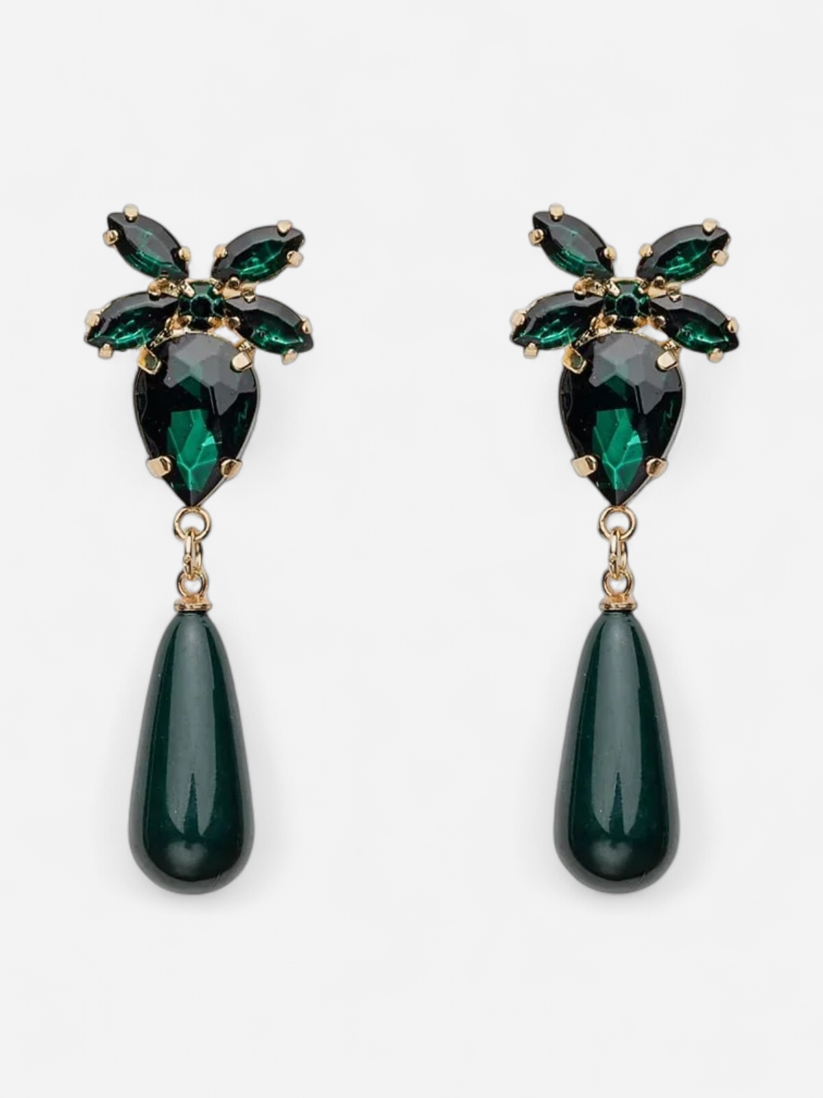 Bow 19 korvakorut STONE DROP EARRINGS, tummanvihreä - Kekäle.fi