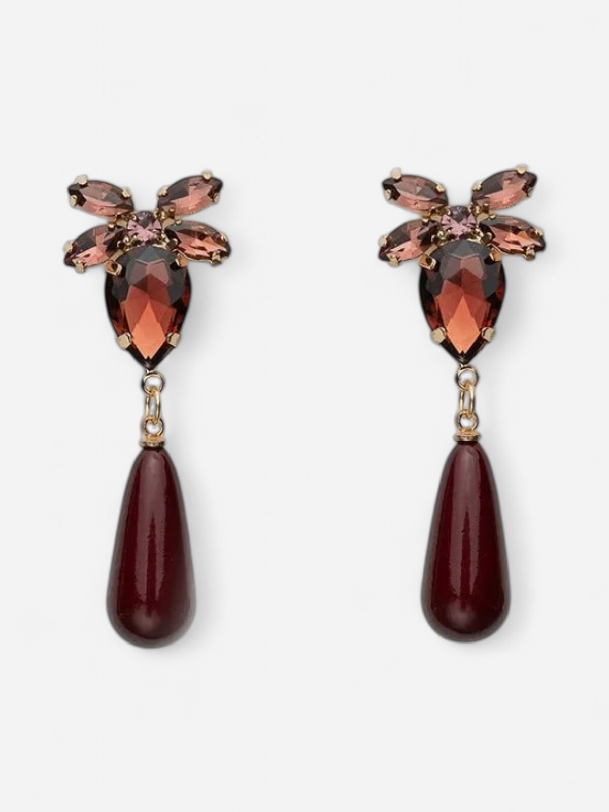 Bow 19 korvakorut STONE DROP EARRINGS, viininpunainen - Kekäle.fi