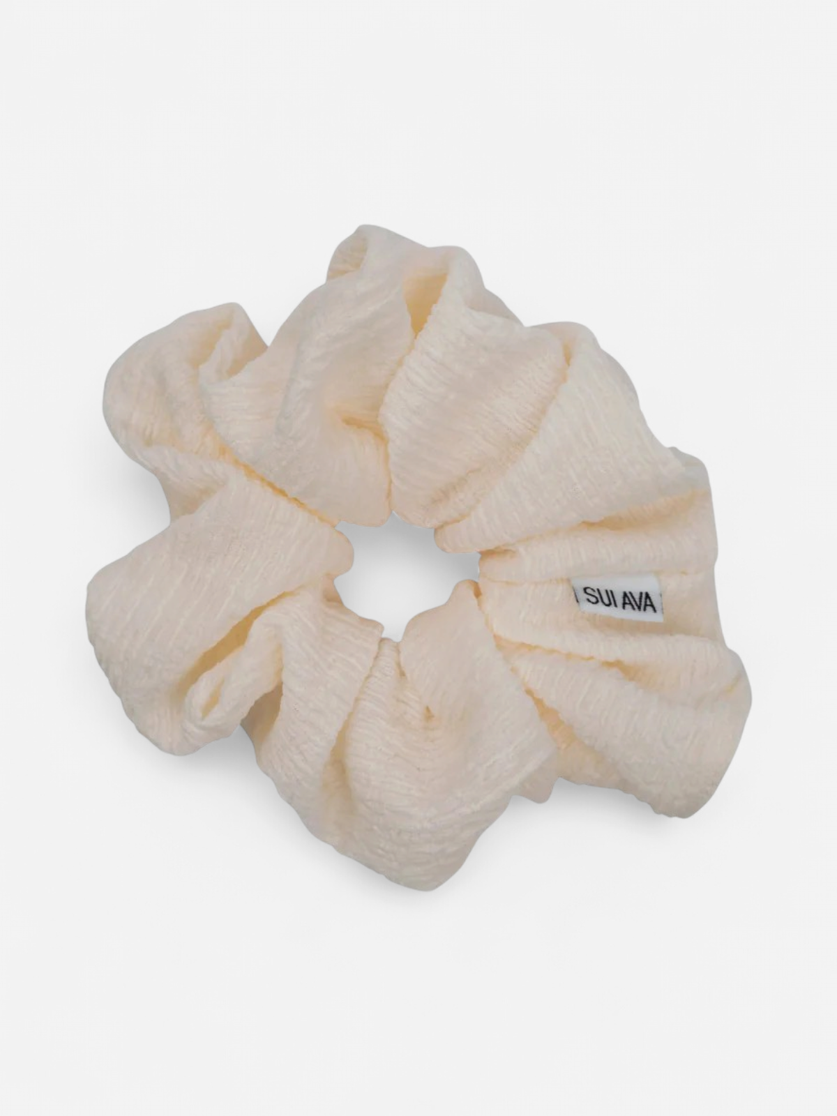 SUI AVA hiusdonitsi Zig Zag Scrunchie, luonnonvalkoinen - Kekäle.fi