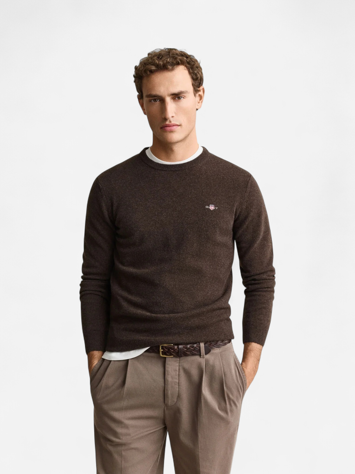 SUPERFINE LAMBSWOOL C-NECK TUMMANRUSKEA - Kekäle.fi