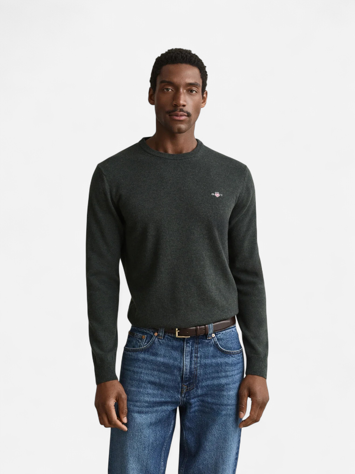 SUPERFINE LAMBSWOOL C-NECK TUMMANVIHREÄ - Kekäle.fi