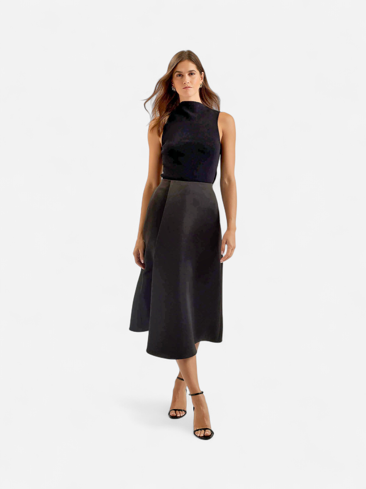 Ted Baker Naisten Hame, ERVA ASYMMETRIC SATIN WRAP MIDI SKIRT Musta - Kekäle.fi