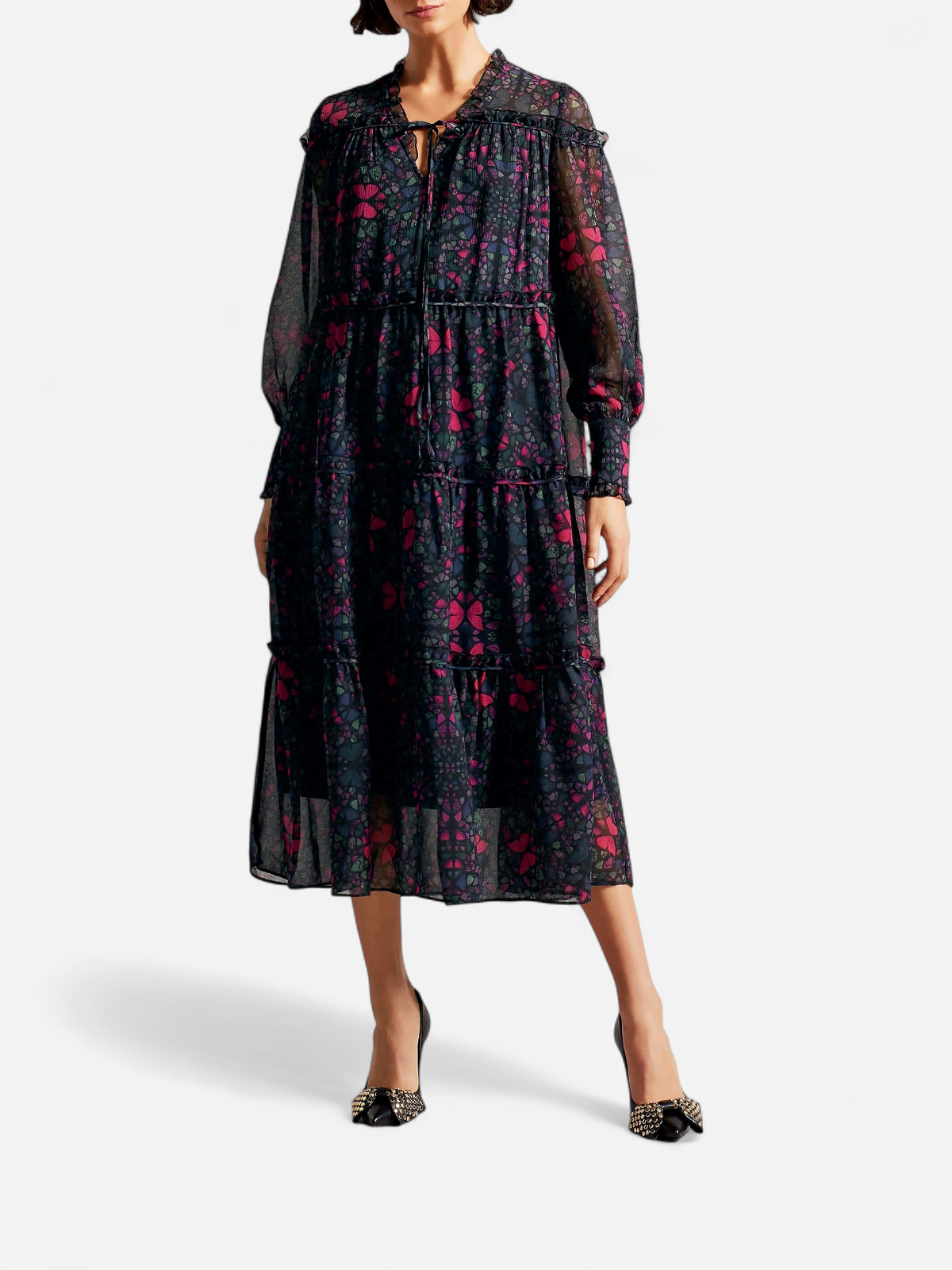 Ted Baker, Naisten Mekko, ELLYAH DRESS Musta Kuosi - Kekäle.fi