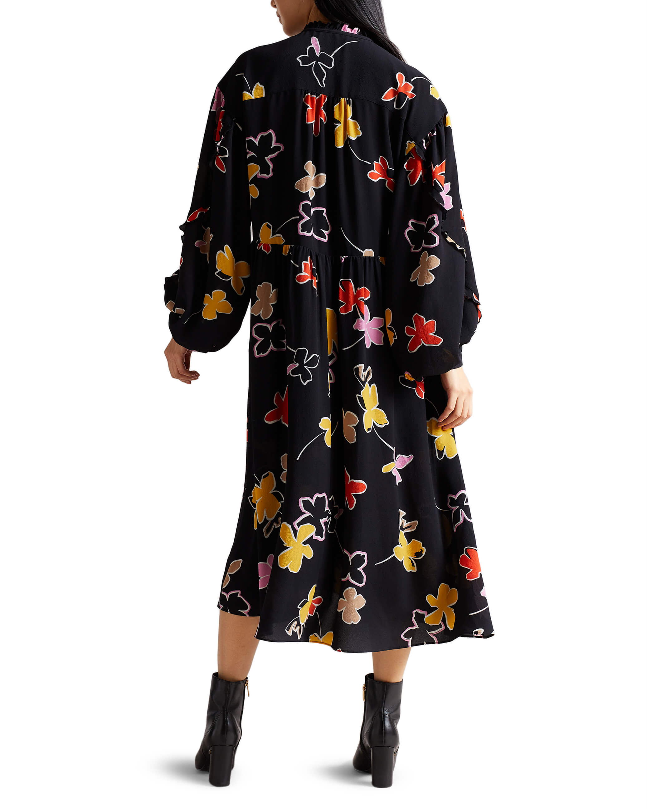 ted-baker-naisten-mekko-yviee-midi-oversize-dress-musta-kuosi-2