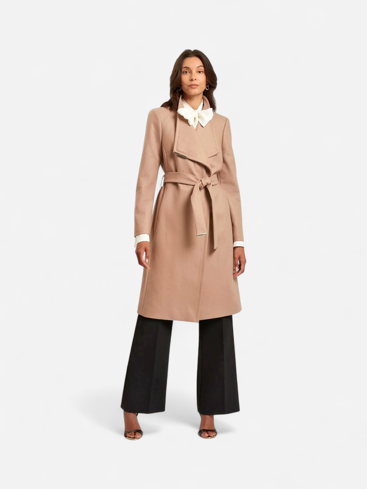 Ted Baker naisten villakangastakki, ROSE MID LENGHT BELTED WOOL COAT Kameli - Kekäle.fi